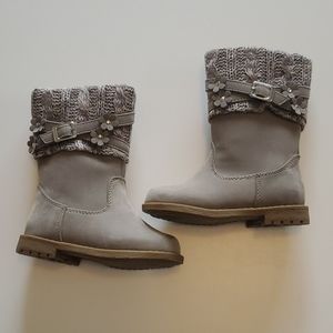 RACHEL Size 6M Toddler Boots Taupe Suede Look